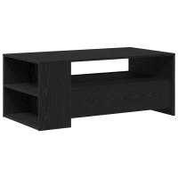 Produktbild för Kaffeebord med låda Svart Ek 102 x 55 x 43,5 cm Konstruerat trä