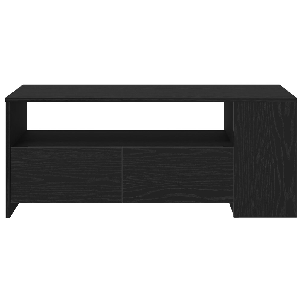 Produktbild för Kaffeebord med låda Svart Ek 102 x 55 x 43,5 cm Konstruerat trä