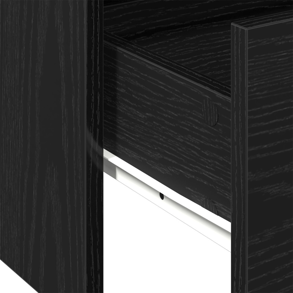Produktbild för Kaffeebord med låda Svart Ek 102 x 55 x 43,5 cm Konstruerat trä