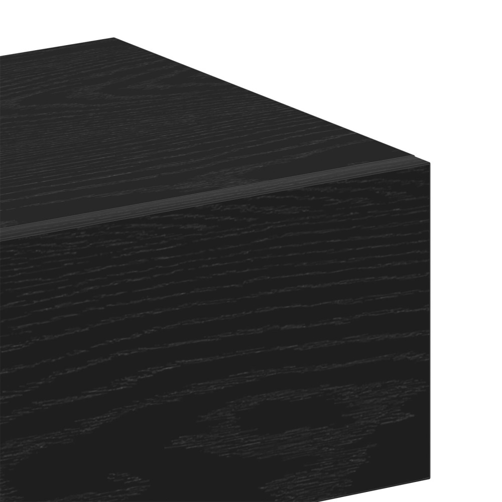 Produktbild för Nattduksbord med låda Svart Ek 46 x 30 x 30 cm Konstruerat trä