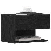 Produktbild för Nattduksbord 2 pcs Svart Ek 46 x 30 x 30 cm Konstruerat trä