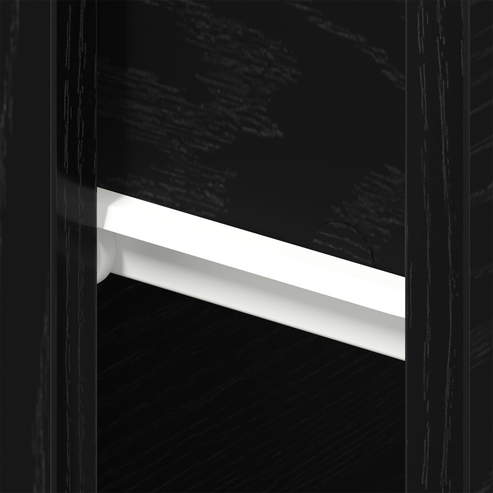 Produktbild för Nattduksbord 2 pcs Svart Ek 46 x 30 x 30 cm Konstruerat trä