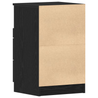 Produktbild för Nattduksbord 2 pcs Svart Ek 40 x 35 x 65 cm Konstruerat trä