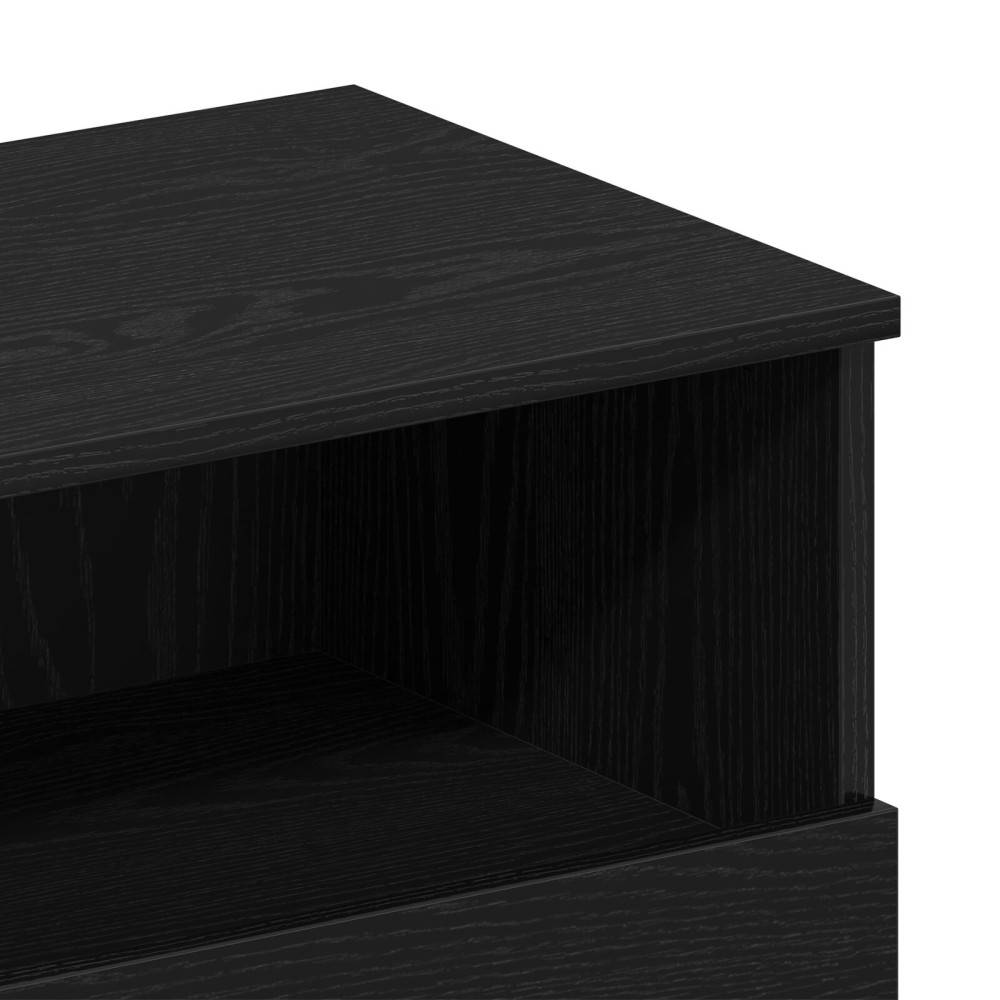 Produktbild för Nattduksbord 2 pcs Svart Ek 40 x 35 x 65 cm Konstruerat trä