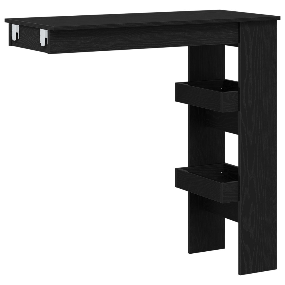 Produktbild för Vägg Barbord Svart Ek 102 x 45 x 103,5 cm Konstruerat trä
