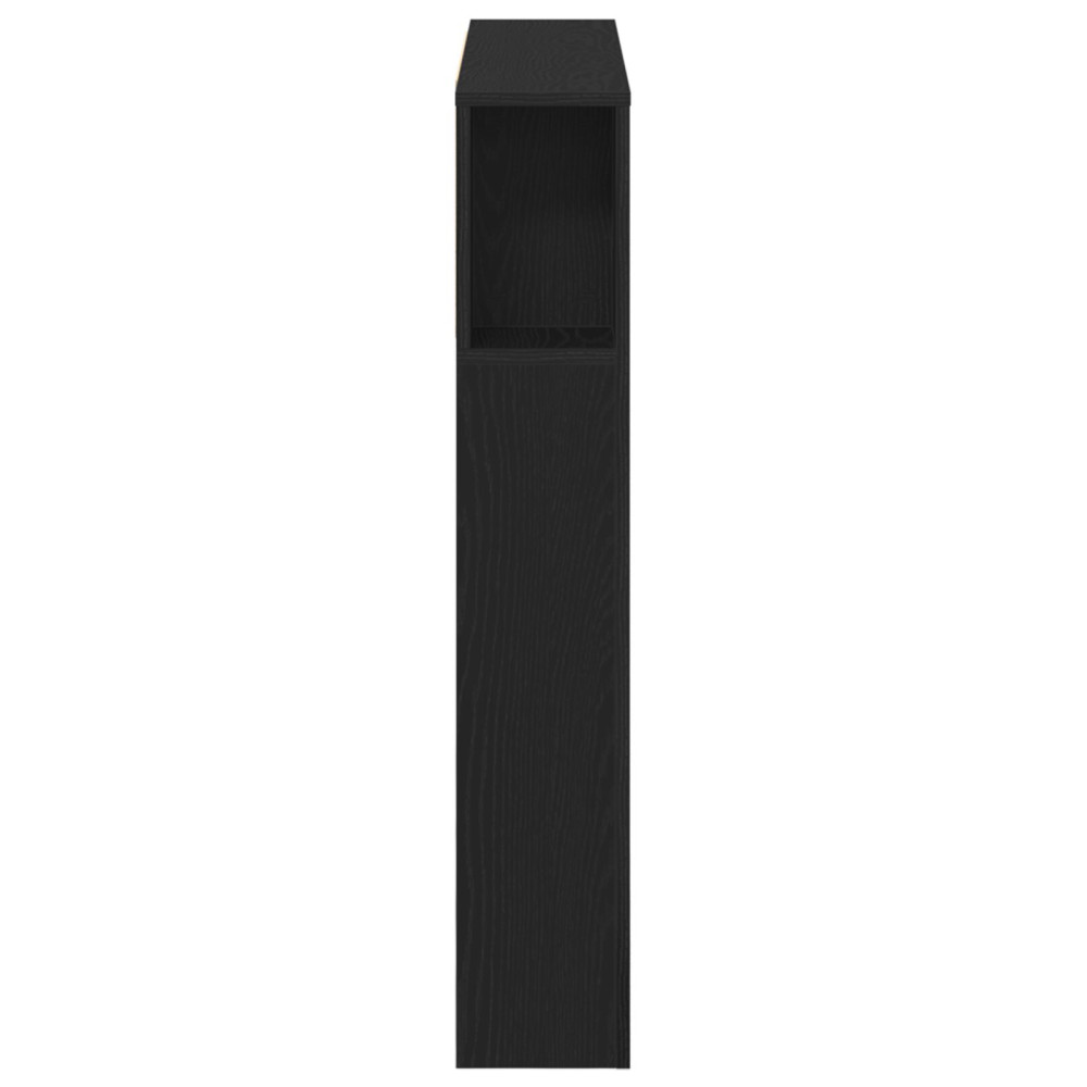 Produktbild för Sänggavelsskåp Svart Ek 200 x 18,5 x 102,5 cm Konstruerat trä