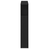 Produktbild för Sänggavelsskåp Svart Ek 200 x 18,5 x 102,5 cm Konstruerat trä