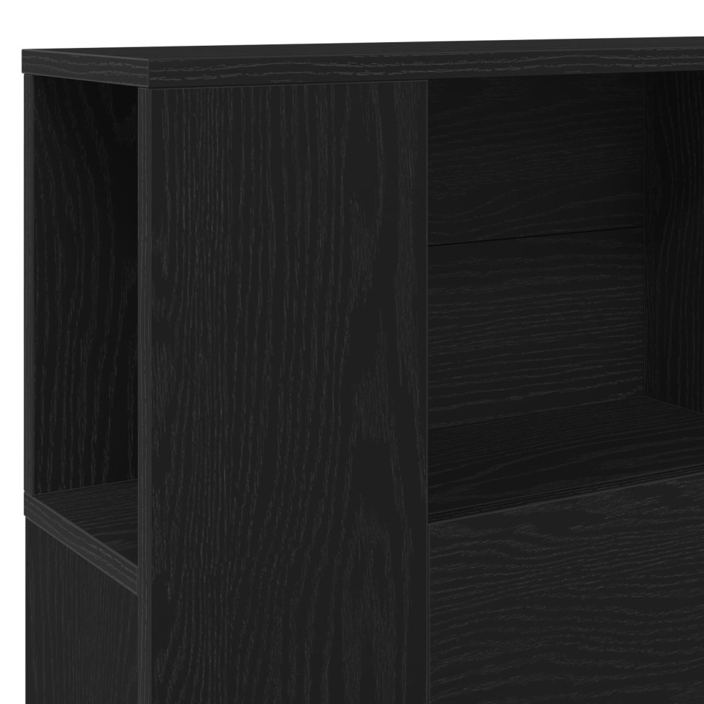 Produktbild för Sänggavelsskåp Svart Ek 200 x 18,5 x 102,5 cm Konstruerat trä