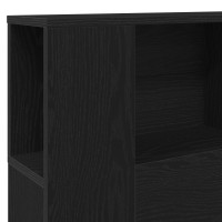 Produktbild för Sänggavelsskåp Svart Ek 200 x 18,5 x 102,5 cm Konstruerat trä