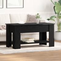 Produktbild för Kaffeebord Svart ek 101 x 49 x 52 cm Konstruerat trä