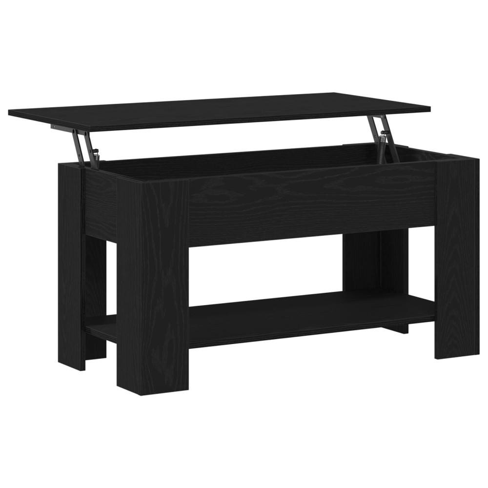 Produktbild för Kaffeebord Svart ek 101 x 49 x 52 cm Konstruerat trä