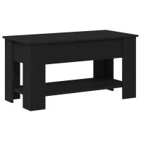 Produktbild för Kaffeebord Svart ek 101 x 49 x 52 cm Konstruerat trä