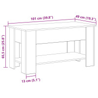 Produktbild för Kaffeebord Svart ek 101 x 49 x 52 cm Konstruerat trä