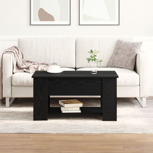 vidaXL Kaffeebord Svart Ek 79 x 49 x 41 cm Konstruerat trä