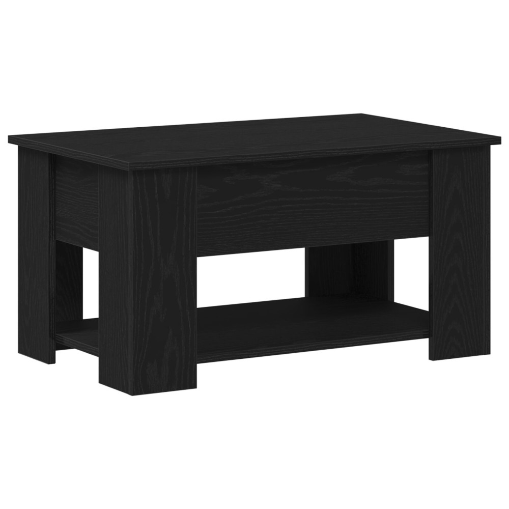 Produktbild för Kaffeebord Svart Ek 79 x 49 x 41 cm Konstruerat trä