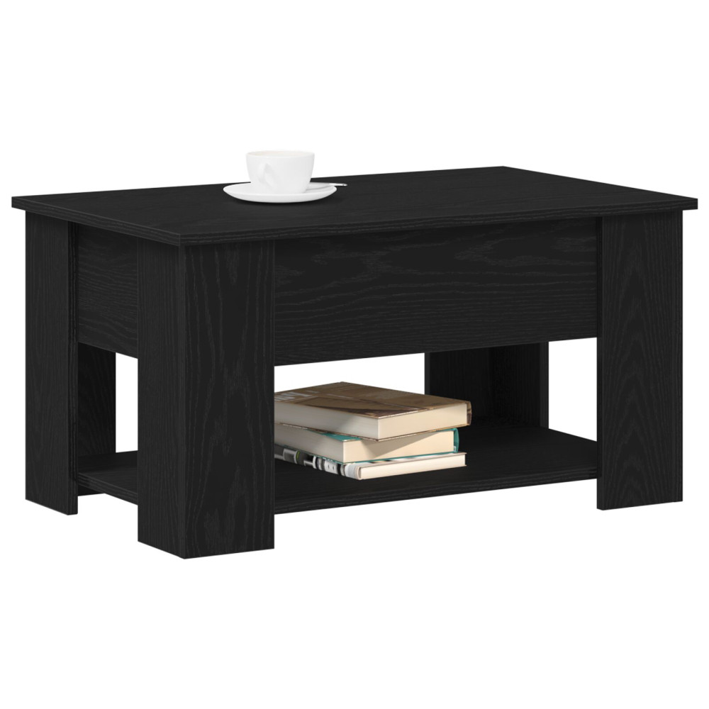 Produktbild för Kaffeebord Svart Ek 79 x 49 x 41 cm Konstruerat trä