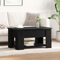 Produktbild för Kaffeebord Svart Ek 79 x 49 x 41 cm Konstruerat trä