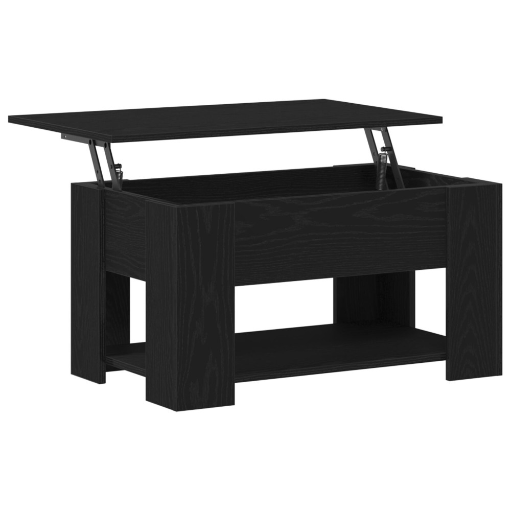 Produktbild för Kaffeebord Svart Ek 79 x 49 x 41 cm Konstruerat trä