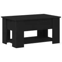 Produktbild för Kaffeebord Svart Ek 79 x 49 x 41 cm Konstruerat trä