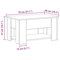 Produktbild för Kaffeebord Svart Ek 79 x 49 x 41 cm Konstruerat trä