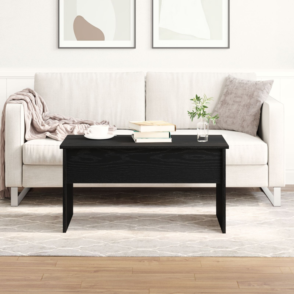 Produktbild för Kaffeebord Svart Ek 80 x 50,5 x 41,5 cm Konstruerat trä