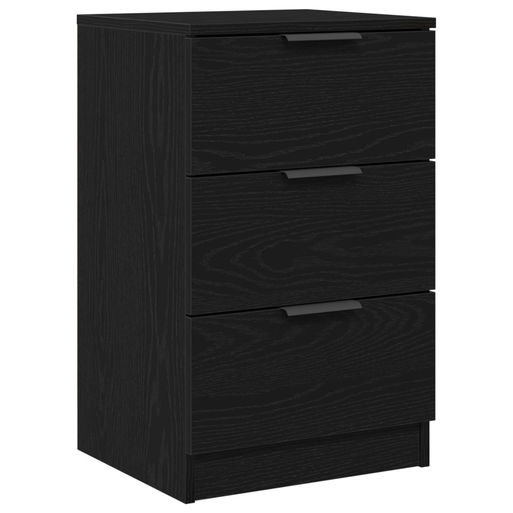 Produktbild för Nattduksbord 2 pcs Svart Ek 40 x 65 x 65 cm Konstruerat trä