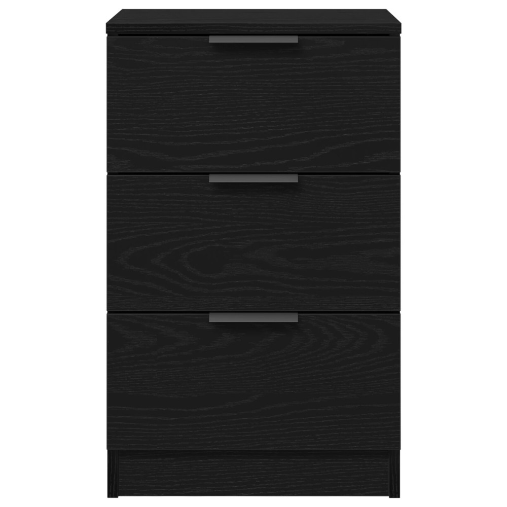 Produktbild för Nattduksbord 2 pcs Svart Ek 40 x 65 x 65 cm Konstruerat trä