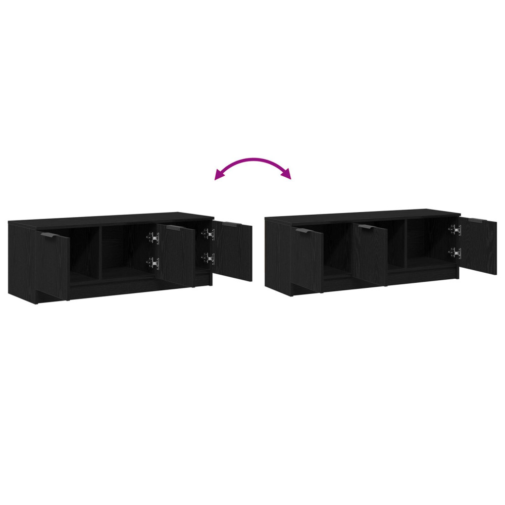 Produktbild för TV-skåp Svart Ek 102 x 35 x 36,5 cm Konstruerat trä