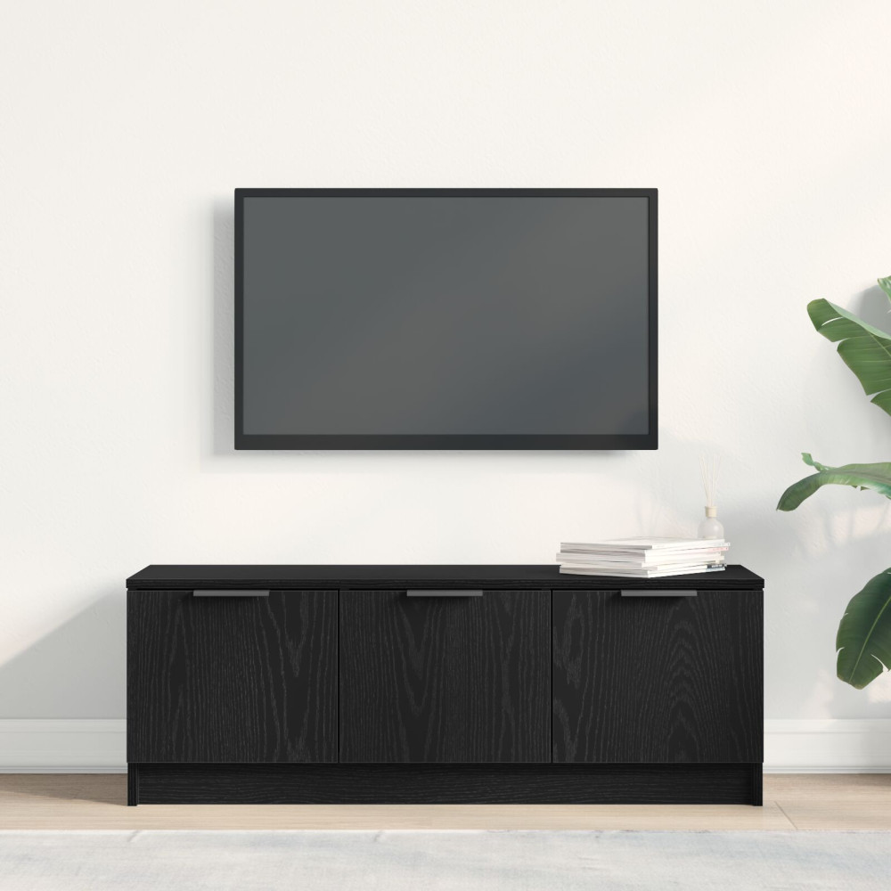 Produktbild för TV-skåp Svart Ek 102 x 35 x 36,5 cm Konstruerat trä