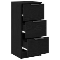 Produktbild för Sideboard 2 pcs Svart Ek 30 x 30 x 70 cm Konstruerat trä