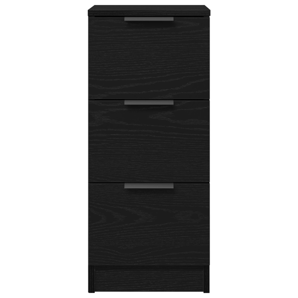 Produktbild för Sideboard 2 pcs Svart Ek 30 x 30 x 70 cm Konstruerat trä