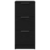 Produktbild för Sideboard 2 pcs Svart Ek 30 x 30 x 70 cm Konstruerat trä