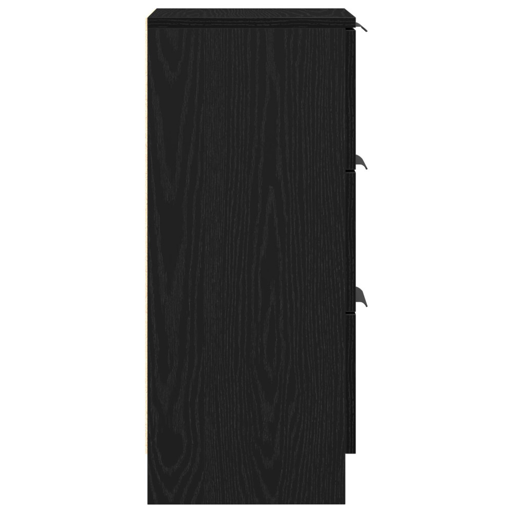 Produktbild för Sideboard 2 pcs Svart Ek 30 x 30 x 70 cm Konstruerat trä