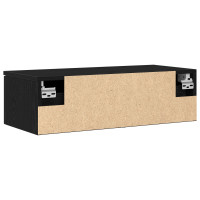 Produktbild för Väggskåp med låda Svart Ek 68 x 30 x 20 cm Konstruerat trä
