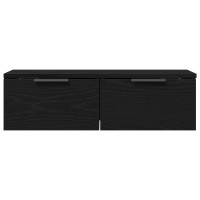 Produktbild för Väggskåp med låda Svart Ek 68 x 30 x 20 cm Konstruerat trä