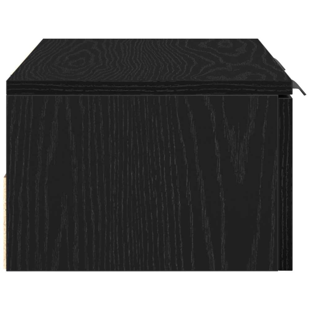 Produktbild för Väggskåp med låda Svart Ek 68 x 30 x 20 cm Konstruerat trä