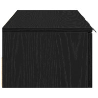 Produktbild för Väggskåp med låda Svart Ek 102 x 30 x 20 cm Konstruerat trä