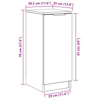Produktbild för Skoskåp med hylla Svart Ek 29,5 x 35 x 70 cm Konstruerat trä