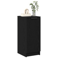 Produktbild för Skoskåp med hylla Svart Ek 29,5 x 35 x 70 cm Konstruerat trä
