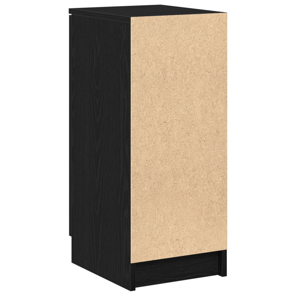 Produktbild för Skoskåp med hylla Svart Ek 29,5 x 35 x 70 cm Konstruerat trä