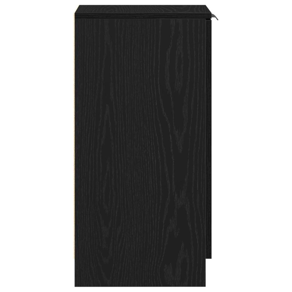 Produktbild för Skoskåp med hylla Svart Ek 29,5 x 35 x 70 cm Konstruerat trä