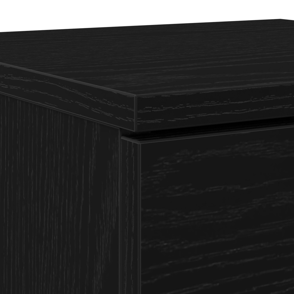 Produktbild för Skoskåp med hylla Svart Ek 29,5 x 35 x 70 cm Konstruerat trä