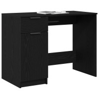 Produktbild för Skrivbord med låda Svart Ek 100 x 50 x 75 cm Konstruerat trä