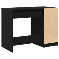 Produktbild för Skrivbord med låda Svart Ek 100 x 50 x 75 cm Konstruerat trä