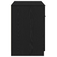 Produktbild för Skrivbord med låda Svart Ek 100 x 50 x 75 cm Konstruerat trä