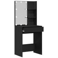 Produktbild för Smyckebord med låda Svart Ek 60 x 40 x 140 cm Konstruerat trä