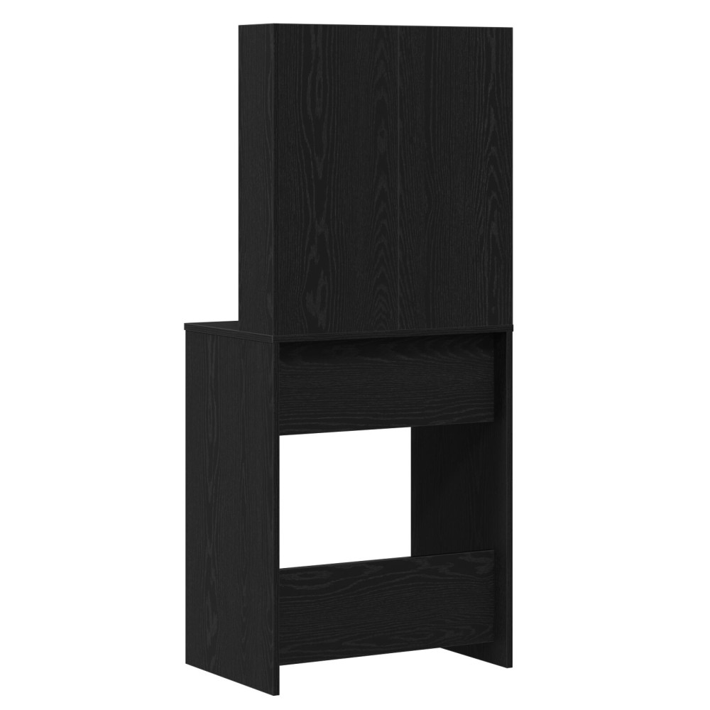 Produktbild för Smyckebord med låda Svart Ek 60 x 40 x 140 cm Konstruerat trä