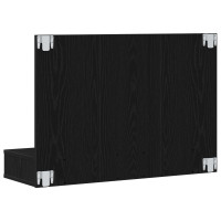 Produktbild för Spegelskåp med hylla Svart Ek 90 x 31,5 x 62 cm Konstruerat trä