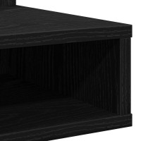 Produktbild för Spegelskåp med hylla Svart Ek 90 x 31,5 x 62 cm Konstruerat trä