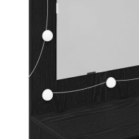 Produktbild för Spegelskåp med hylla Svart Ek 90 x 31,5 x 62 cm Konstruerat trä
